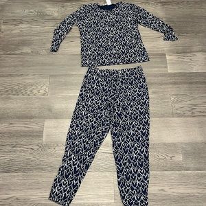 NWT - LOFT - SIZE SMALL - Navy Blue Heart Pajamas
